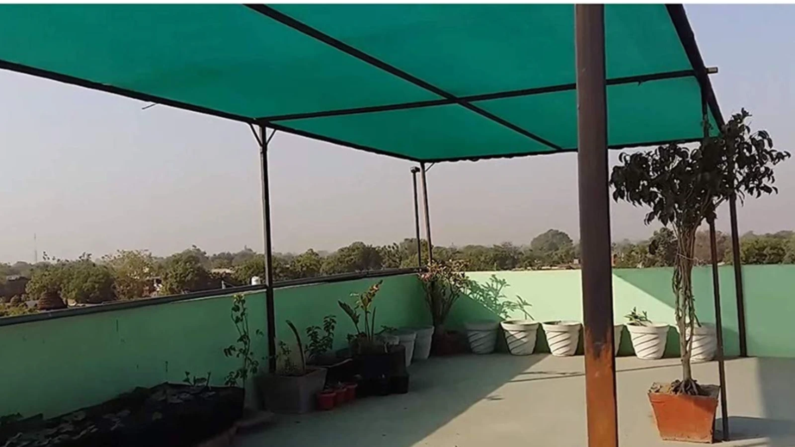 Terrace sun protection shade net